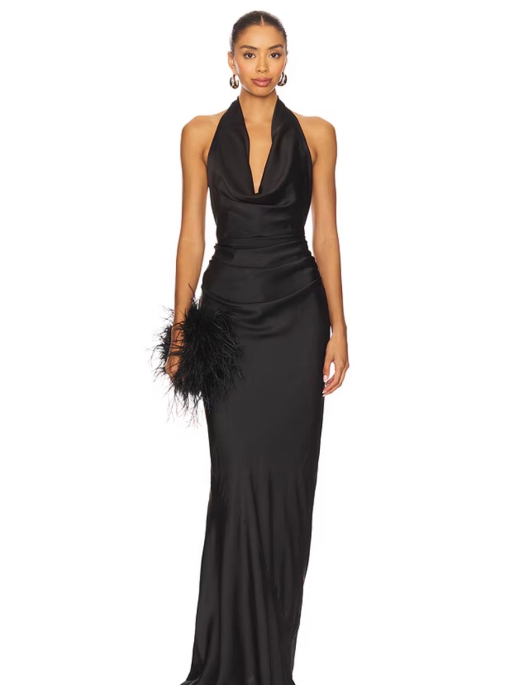 Penelope Drape Gown in Black